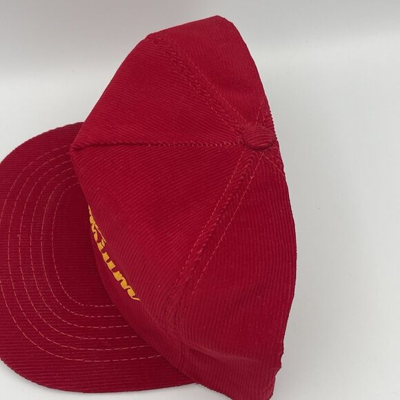 Grain Belt Premium Beer Red Corduroy SnapBack Hat USA Made Rare Spartan Vintage - Picture 7 of 13